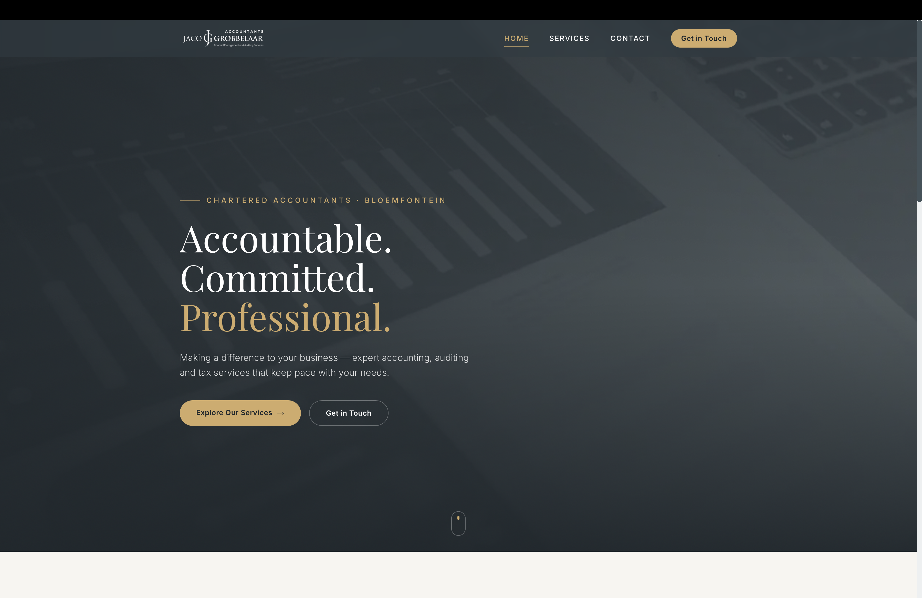 JG Accountants screenshot